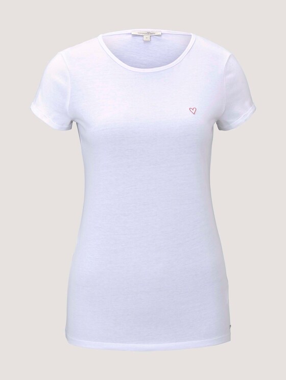 Tshirt mit Stickerei - Frauen - White Tshirt mit Stickerei - Frauen - White - 7 - TOM TAILOR Denim