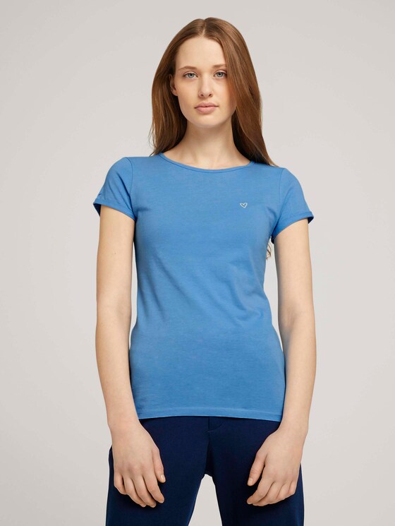 T_Shirt aus Bio-Baumwolle - Frauen - fresh mid blue T_Shirt aus Bio-Baumwolle - Frauen - fresh mid blue - 1 - TOM TAILOR Denim