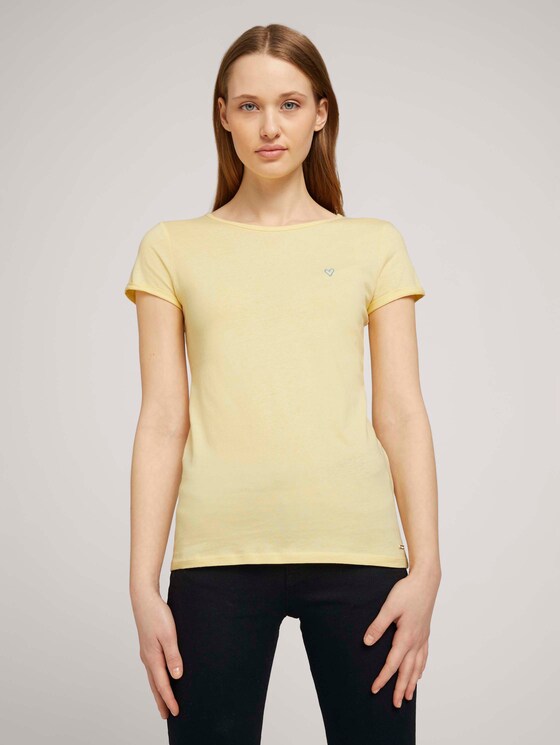 T_Shirt aus Bio-Baumwolle - Frauen - soft yellow T_Shirt aus Bio-Baumwolle - Frauen - soft yellow - 1 - TOM TAILOR Denim