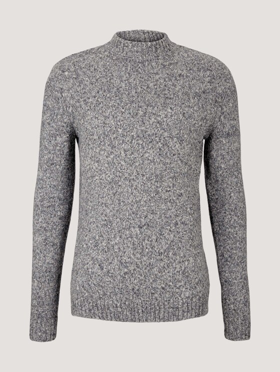 strukturierter Pullover - Männer - dark grey white mouline strukturierter Pullover - Männer - dark grey white mouline - 7 - TOM TAILOR