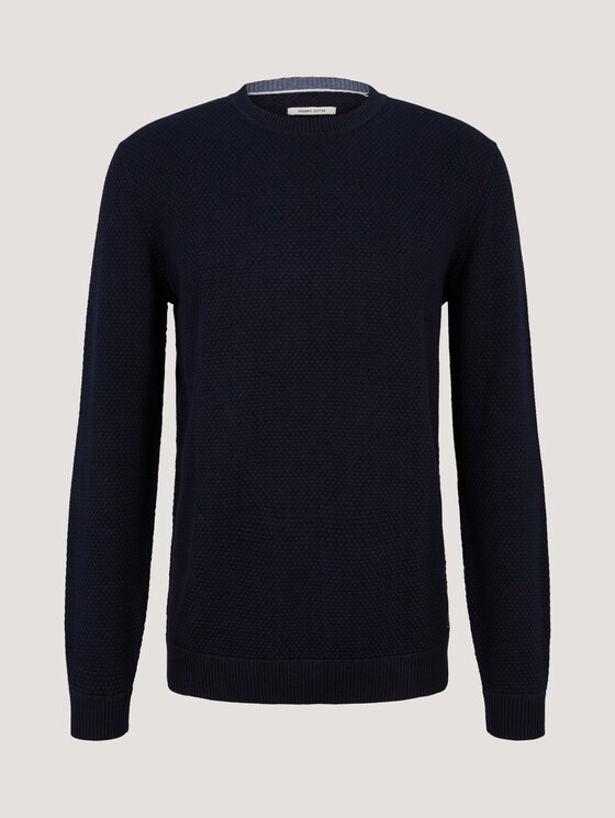 Strukturierter Pullover mit Bio-Baumwolle - Männer - Sky Captain Blue Strukturierter Pullover mit Bio-Baumwolle - Männer - Sky Captain Blue - 7 - TOM TAILOR
