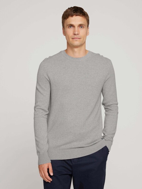 Pullover mit Bio-Baumwolle - Männer - Light Soft Grey Melange Pullover mit Bio-Baumwolle - Männer - Light Soft Grey Melange - 1 - TOM TAILOR