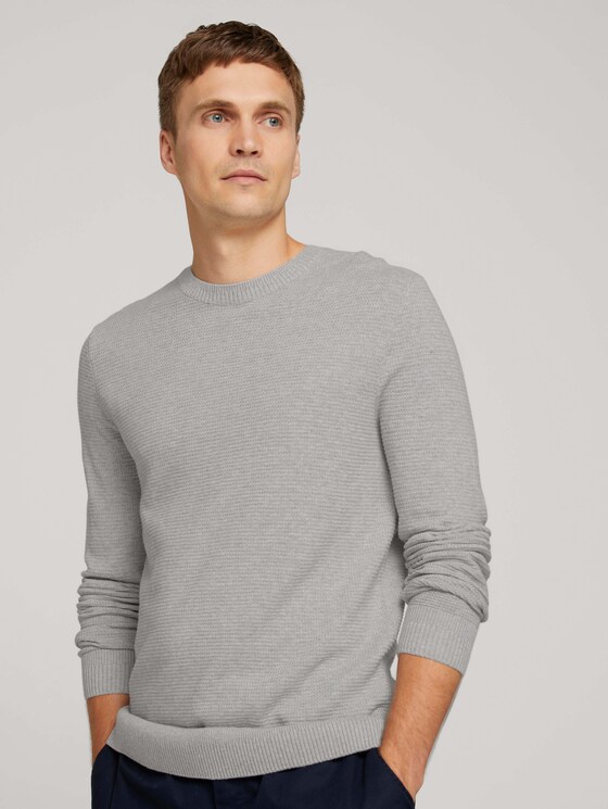 Pullover mit Bio-Baumwolle - Männer - Light Soft Grey Melange Pullover mit Bio-Baumwolle - Männer - Light Soft Grey Melange - 5 - TOM TAILOR