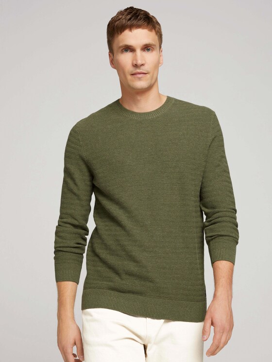 Pullover mit Bio-Baumwolle - Männer - bleak green melange Pullover mit Bio-Baumwolle - Männer - bleak green melange - 5 - TOM TAILOR