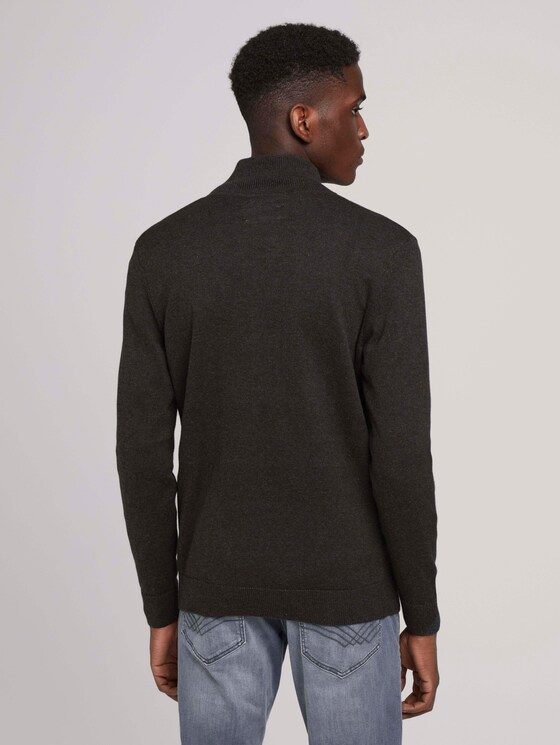 gestructureerde jas van biologisch katoen - Mannen - Black Grey Melange gestructureerde jas van biologisch katoen - Mannen - Black Grey Melange - 2 - TOM TAILOR
