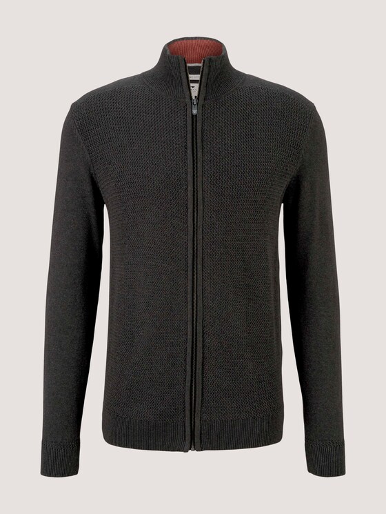gestructureerde jas van biologisch katoen - Mannen - Black Grey Melange gestructureerde jas van biologisch katoen - Mannen - Black Grey Melange - 7 - TOM TAILOR