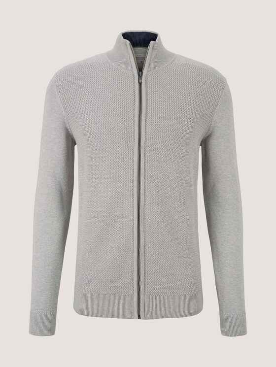 Strukturierte Jacke mit Bio-Baumwolle - Männer - Light Soft Grey Melange Strukturierte Jacke mit Bio-Baumwolle - Männer - Light Soft Grey Melange - 7 - TOM TAILOR