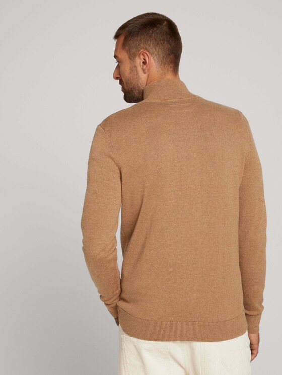 Strukturierte Jacke mit Bio-Baumwolle - Männer - havana brown melange Strukturierte Jacke mit Bio-Baumwolle - Männer - havana brown melange - 2 - TOM TAILOR