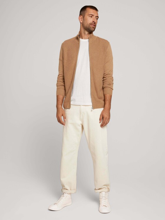 Strukturierte Jacke mit Bio-Baumwolle - Männer - havana brown melange Strukturierte Jacke mit Bio-Baumwolle - Männer - havana brown melange - 3 - TOM TAILOR