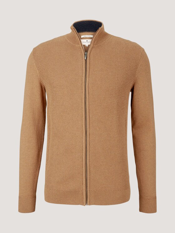 Strukturierte Jacke mit Bio-Baumwolle - Männer - havana brown melange Strukturierte Jacke mit Bio-Baumwolle - Männer - havana brown melange - 7 - TOM TAILOR
