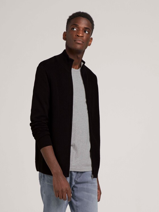 Strukturierte Jacke mit Bio-Baumwolle - Männer - Black Strukturierte Jacke mit Bio-Baumwolle - Männer - Black - 5 - TOM TAILOR