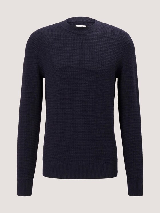 Pullover mit LENZING™ ECOVERO™ - Männer - Knitted Navy Melange Pullover mit LENZING™ ECOVERO™ - Männer - Knitted Navy Melange - 7 - TOM TAILOR