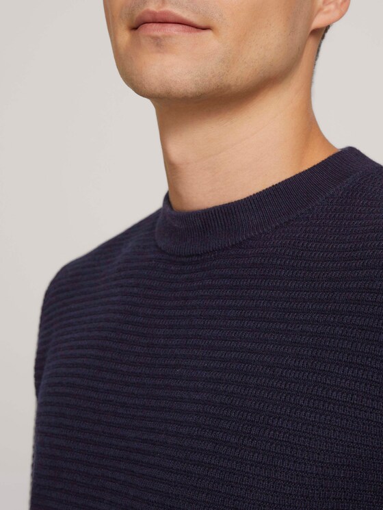 Pullover mit LENZING™ ECOVERO™ - Männer - Knitted Navy Melange Pullover mit LENZING™ ECOVERO™ - Männer - Knitted Navy Melange - 9 - TOM TAILOR