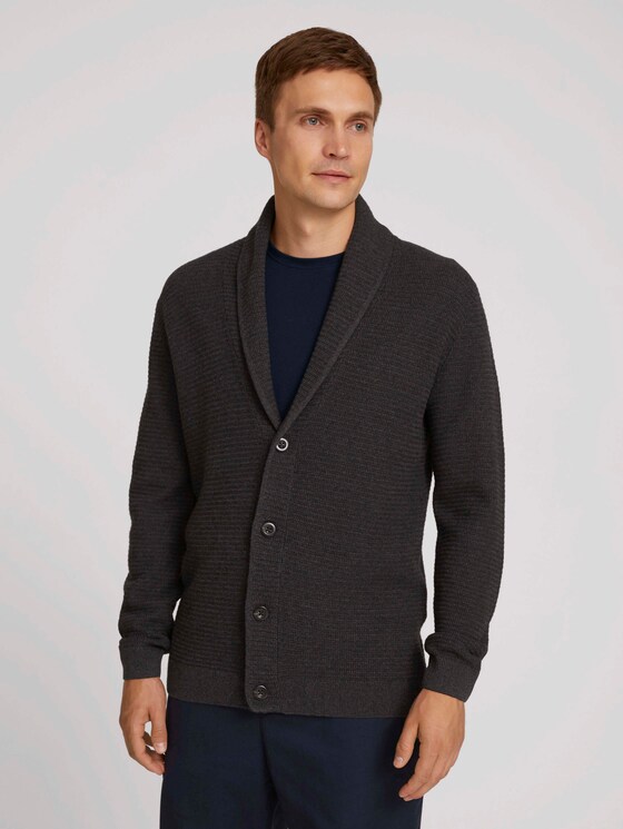 Jacket with LENZING ™ ECOVERO ™ - Men - Black Grey Melange Jacket with LENZING ™ ECOVERO ™ - Men - Black Grey Melange - 1 - TOM TAILOR