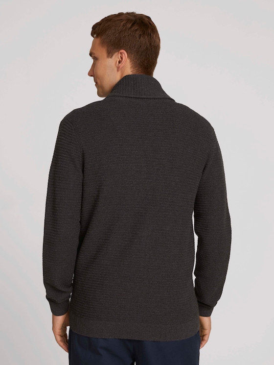 Jacket with LENZING ™ ECOVERO ™ - Men - Black Grey Melange Jacket with LENZING ™ ECOVERO ™ - Men - Black Grey Melange - 2 - TOM TAILOR