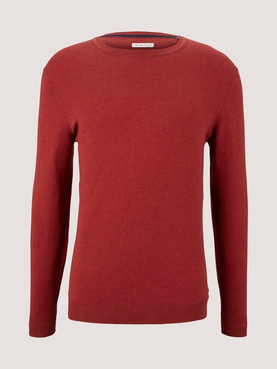 Melierter Strickpullover mit TENCEL™ Lyocell - Männer - spicy chocolate melange Melierter Strickpullover mit TENCEL™ Lyocell - Männer - spicy chocolate melange - 7 - TOM TAILOR