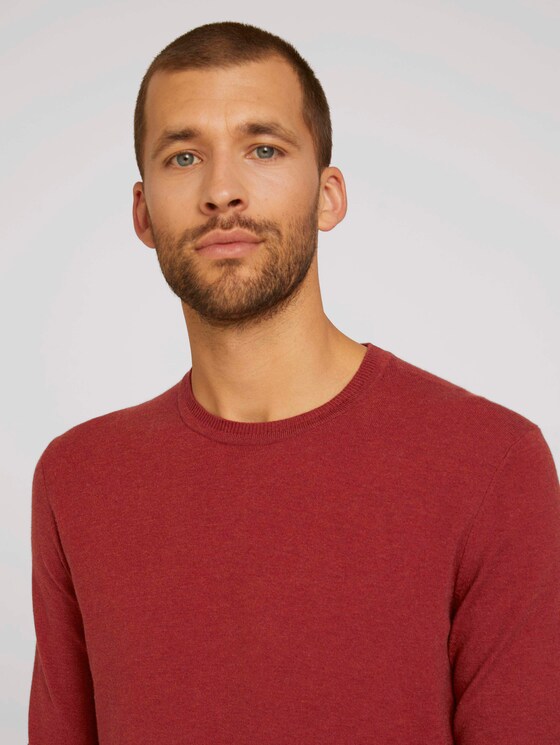 Melierter Strickpullover mit TENCEL™ Lyocell - Männer - spicy chocolate melange Melierter Strickpullover mit TENCEL™ Lyocell - Männer - spicy chocolate melange - 9 - TOM TAILOR