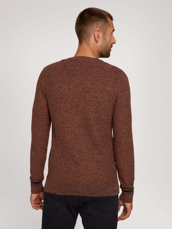 Pullover aus Bio-Baumwolle - Männer - navy red olive mouline Pullover aus Bio-Baumwolle - Männer - navy red olive mouline - 2 - TOM TAILOR