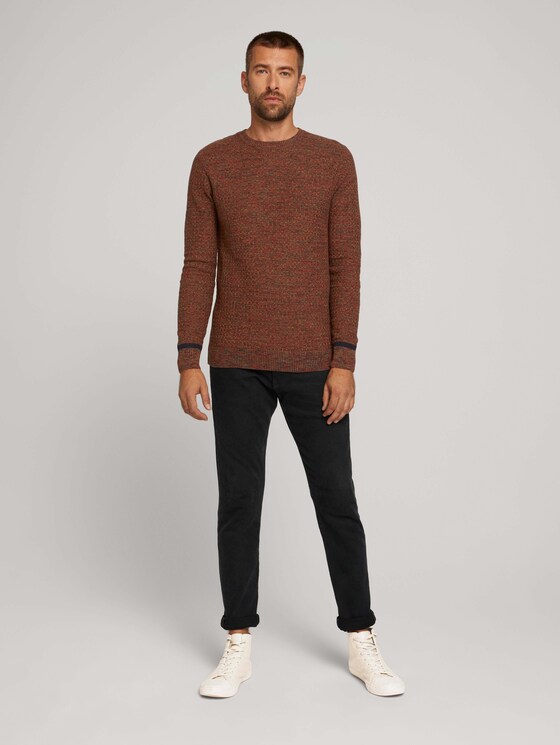 Pullover aus Bio-Baumwolle - Männer - navy red olive mouline Pullover aus Bio-Baumwolle - Männer - navy red olive mouline - 3 - TOM TAILOR