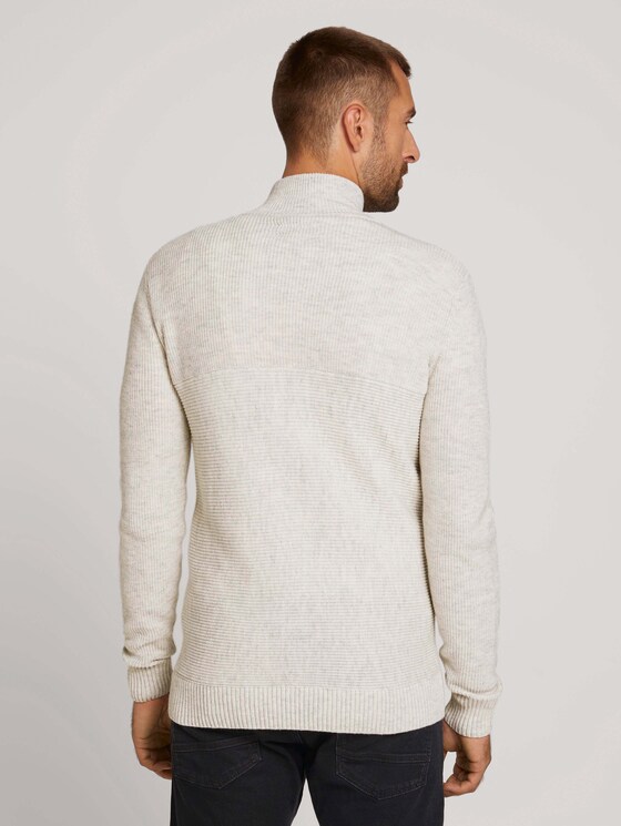 Strickjacke mit recyceltem Polyester - Männer - Light Medium Grey Melange Strickjacke mit recyceltem Polyester - Männer - Light Medium Grey Melange - 2 - TOM TAILOR