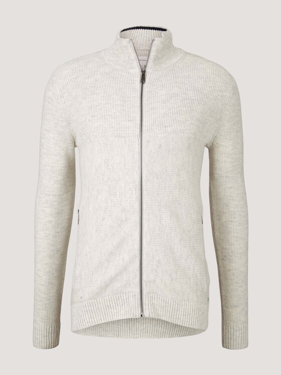 Strickjacke mit recyceltem Polyester - Männer - Light Medium Grey Melange Strickjacke mit recyceltem Polyester - Männer - Light Medium Grey Melange - 7 - TOM TAILOR