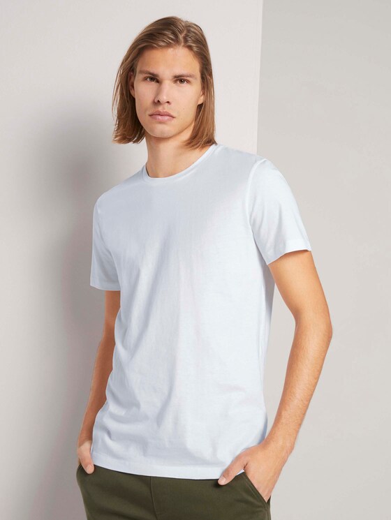 Basic T-Shirt im Dreierpack - Männer - White Basic T-Shirt im Dreierpack - Männer - White - 55 - TOM TAILOR Denim