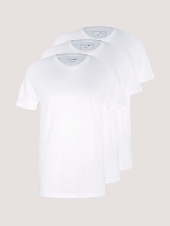 Basic T-Shirt im Dreierpack - Männer - White Basic T-Shirt im Dreierpack - Männer - White - 7 - TOM TAILOR Denim