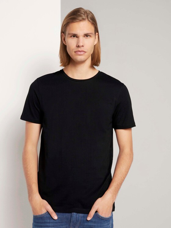 Basic T-Shirt im Dreierpack - Männer - Black Basic T-Shirt im Dreierpack - Männer - Black - 1 - TOM TAILOR Denim