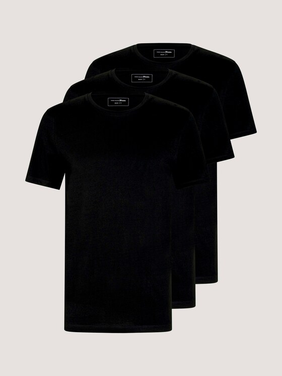 Basic T-Shirt im Dreierpack - Männer - Black Basic T-Shirt im Dreierpack - Männer - Black - 7 - TOM TAILOR Denim