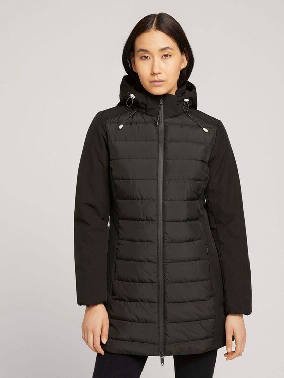 Lange gewatteerde Softshell-jas - Vrouwen - deep black Lange gewatteerde Softshell-jas - Vrouwen - deep black - 1 - TOM TAILOR