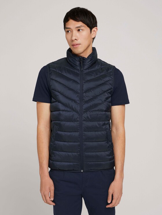 Gesteppte Weste mit recyceltem Polyamid - Männer - Sky Captain Blue Gesteppte Weste mit recyceltem Polyamid - Männer - Sky Captain Blue - 1 - TOM TAILOR Denim
