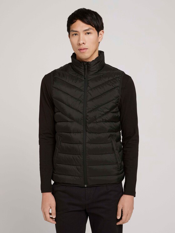 Gesteppte Weste mit recyceltem Polyamid - Männer - Black Gesteppte Weste mit recyceltem Polyamid - Männer - Black - 1 - TOM TAILOR Denim