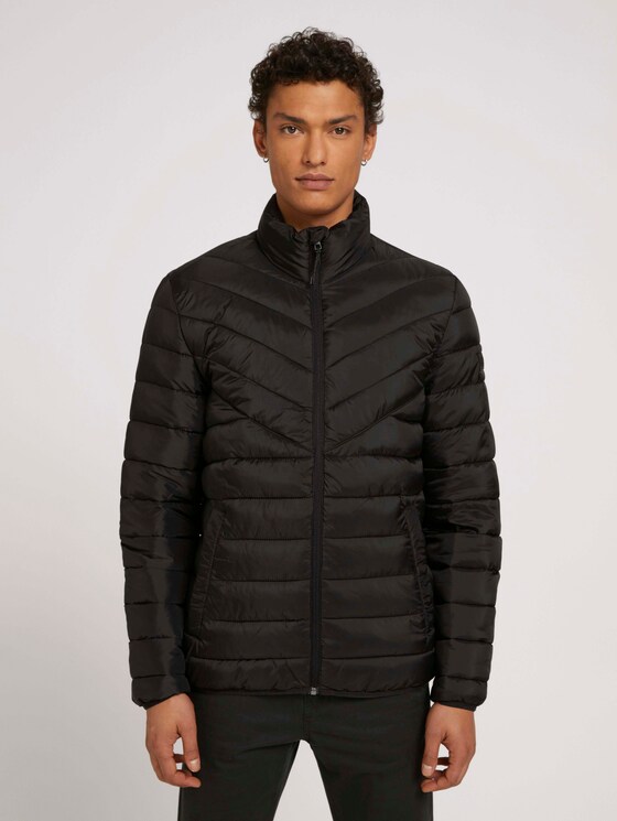 Lightweight quilted jacket with recycled polyamide - Men - Black Lightweight quilted jacket with recycled polyamide - Men - Black - 1 - TOM TAILOR Denim