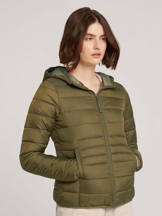 Lightweight Steppjacke mit Kapuze - Frauen - deep olive green Lightweight Steppjacke mit Kapuze - Frauen - deep olive green - 1 - TOM TAILOR Denim