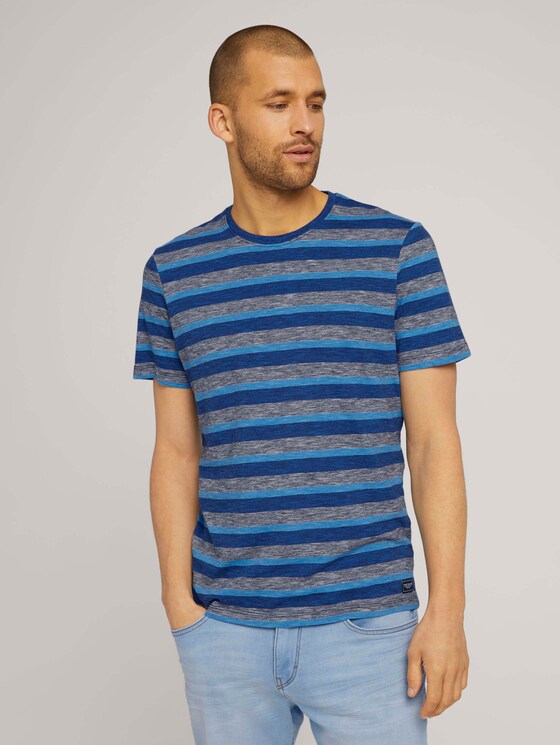 gestreiftes T-Shirt - Männer - blue multi fine stripe gestreiftes T-Shirt - Männer - blue multi fine stripe - 1 - TOM TAILOR