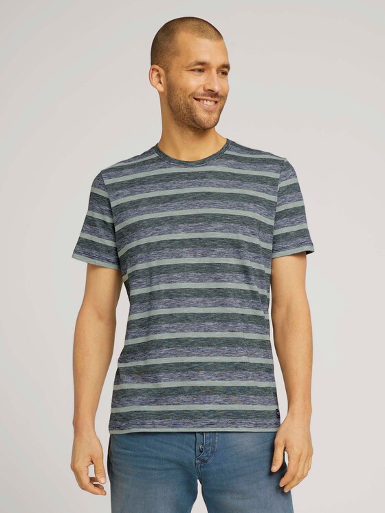 gestreiftes T-Shirt - Männer - green multi fine stripe gestreiftes T-Shirt - Männer - green multi fine stripe - 1 - TOM TAILOR