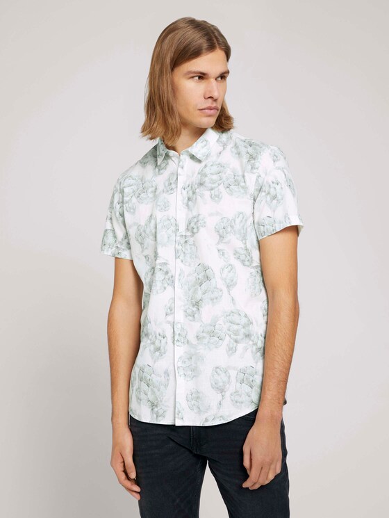 gemustertes Hemd - Männer - white artichoke print gemustertes Hemd - Männer - white artichoke print - 1 - TOM TAILOR Denim