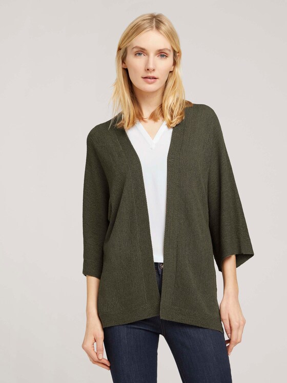 Cardigan mit weiten Ärmeln - Frauen - Grape Leaf Green Cardigan mit weiten Ärmeln - Frauen - Grape Leaf Green - 1 - TOM TAILOR