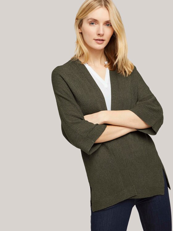 Cardigan mit weiten Ärmeln - Frauen - Grape Leaf Green Cardigan mit weiten Ärmeln - Frauen - Grape Leaf Green - 5 - TOM TAILOR