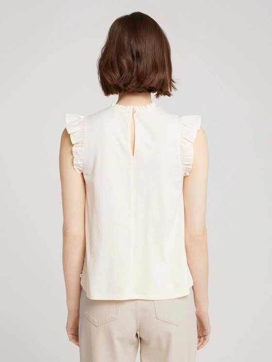 Ruffled top with flounces - Women - soft creme beige Ruffled top with flounces - Women - soft creme beige - 2 - TOM TAILOR Denim