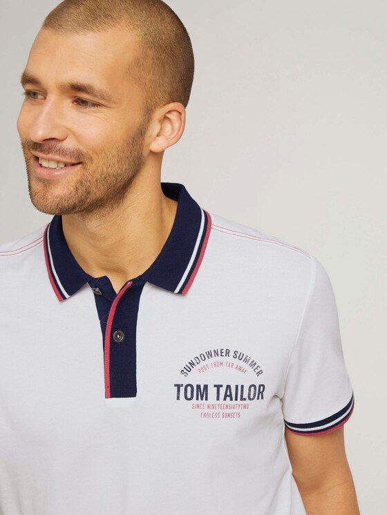 Poloshirt mit Print - Männer - Off White Poloshirt mit Print - Männer - Off White - 9 - TOM TAILOR