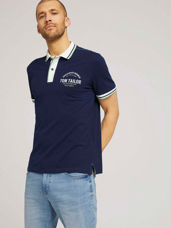 Poloshirt mit Print - Männer - Sailor Blue Poloshirt mit Print - Männer - Sailor Blue - 5 - TOM TAILOR