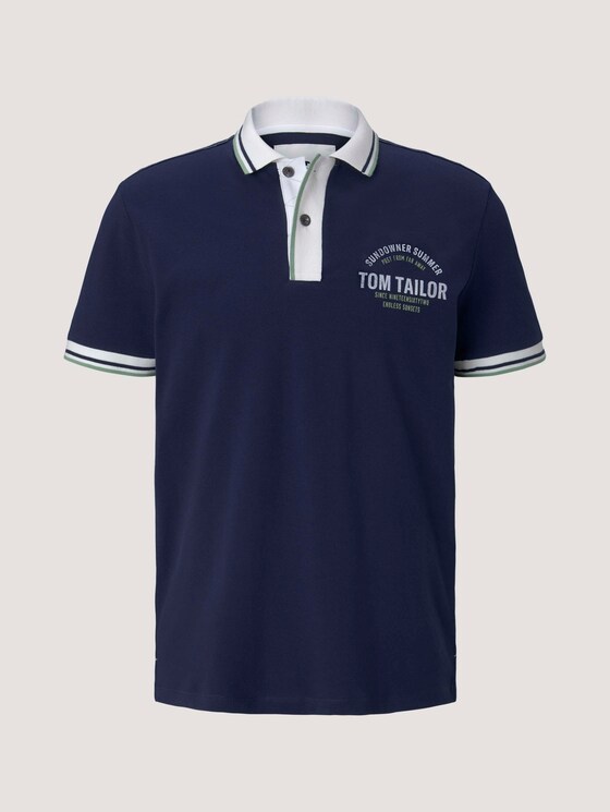 Poloshirt mit Print - Männer - Sailor Blue Poloshirt mit Print - Männer - Sailor Blue - 7 - TOM TAILOR