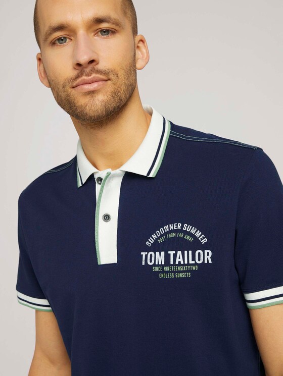 Poloshirt mit Print - Männer - Sailor Blue Poloshirt mit Print - Männer - Sailor Blue - 9 - TOM TAILOR