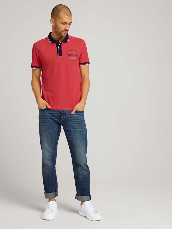 Poloshirt met print - Mannen - Plain Red Poloshirt met print - Mannen - Plain Red - 3 - TOM TAILOR