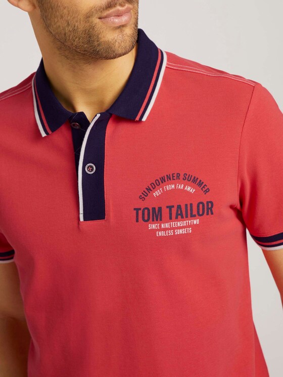 Poloshirt met print - Mannen - Plain Red Poloshirt met print - Mannen - Plain Red - 9 - TOM TAILOR