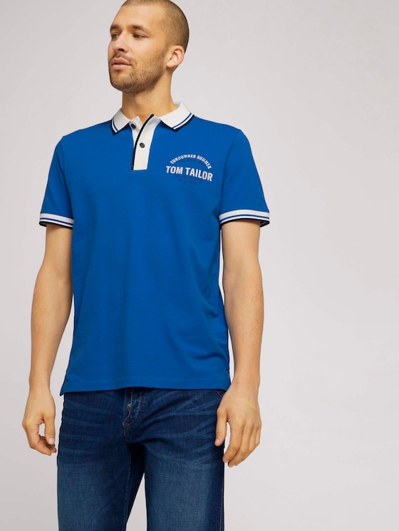 Poloshirt mit Print - Männer - victory blue Poloshirt mit Print - Männer - victory blue - 5 - TOM TAILOR