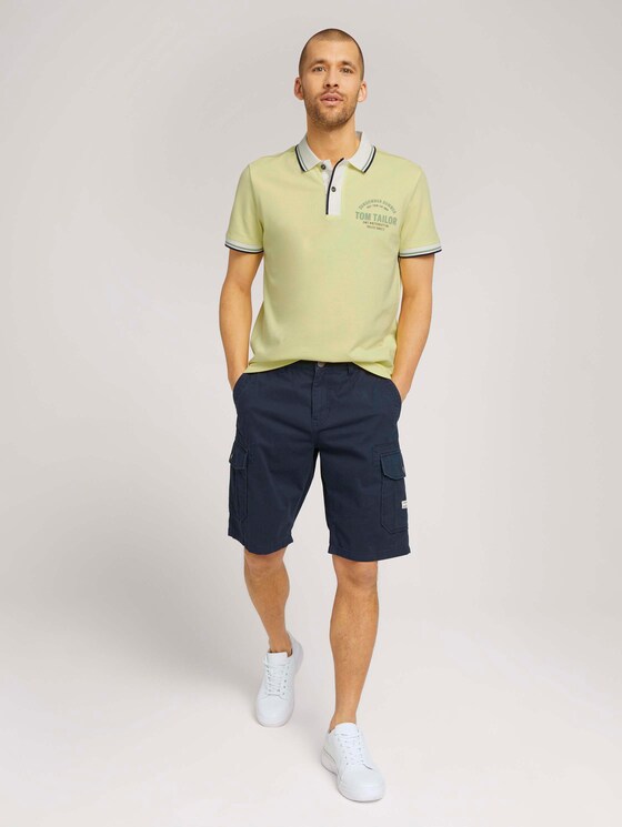 Poloshirt mit Print - Männer - pale straw yellow Poloshirt mit Print - Männer - pale straw yellow - 3 - TOM TAILOR