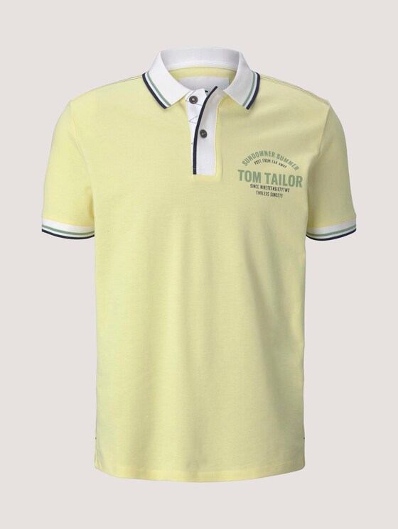 Poloshirt mit Print - Männer - pale straw yellow Poloshirt mit Print - Männer - pale straw yellow - 7 - TOM TAILOR