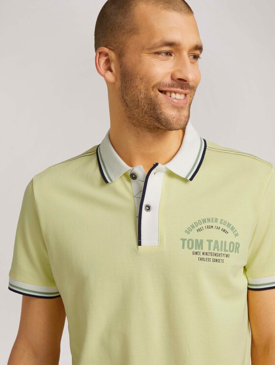 Poloshirt mit Print - Männer - pale straw yellow Poloshirt mit Print - Männer - pale straw yellow - 9 - TOM TAILOR